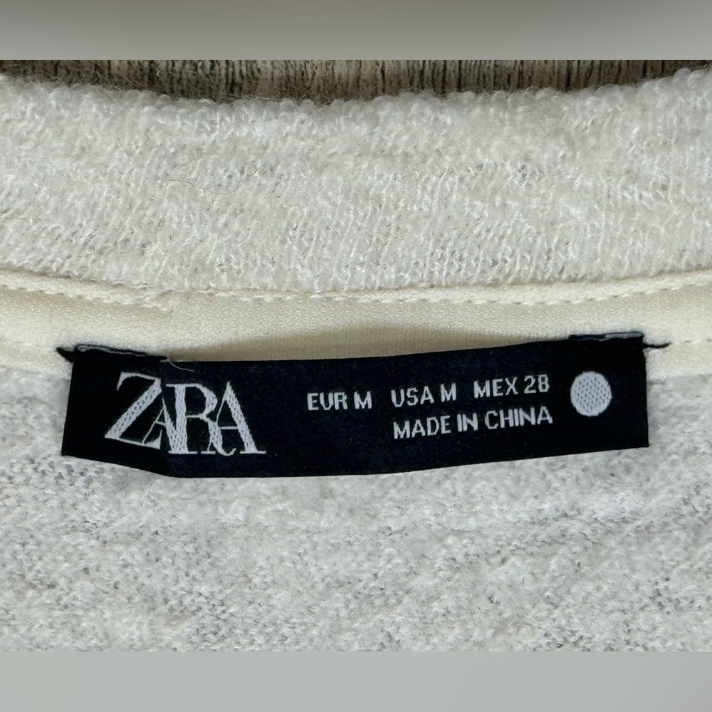 Zara Cream Short Sleeve Tee View 6